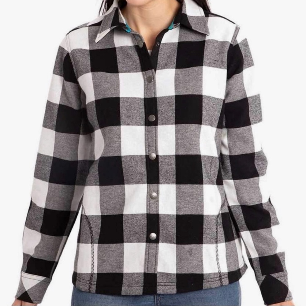 Orvis Black and White Checkered Button-Down Shirt